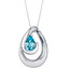 Swiss Blue Topaz Sterling Silver Wave Pendant Necklace