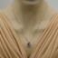 Created Sapphire Sterling Silver Wave Pendant Necklace