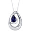 Created Sapphire Sterling Silver Wave Pendant Necklace