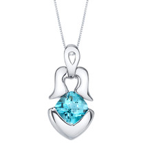 Swiss Blue Topaz Sterling Silver Tumi Pendant Necklace