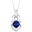 Created Sapphire Sterling Silver Tumi Pendant Necklace