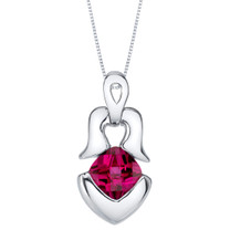 Created Ruby Sterling Silver Tumi Pendant Necklace