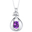 Amethyst Sterling Silver Cascade Pendant Necklace