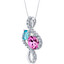 Swiss Blue Topaz and Created Pink Sapphire Sterling Silver Chorus Pendant Necklace