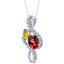 Garnet and Citrine Sterling Silver Chorus Pendant Necklace