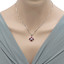 Garnet Quad Pendant Necklace in Sterling Silver