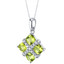 Peridot Quad Pendant Necklace in Sterling Silver