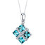 London Blue Topaz Quad Pendant Necklace in Sterling Silver