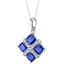 Created Blue Sapphire Quad Pendant Necklace in Sterling Silver