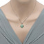 Simulated Emerald Quad Pendant Necklace in Sterling Silver