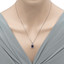 2 Carat Created Blue Sapphire Sterling Silver Portico Pendant Necklace