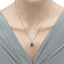 1.50 Carat Simulated Emerald Sterling Silver Portico Pendant Necklace