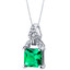 1.50 Carat Simulated Emerald Sterling Silver Portico Pendant Necklace