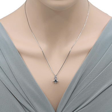 Aquamarine Sterling Silver Flair Pendant Necklace