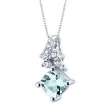 Aquamarine Sterling Silver Flair Pendant Necklace