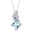 Aquamarine Sterling Silver Flair Pendant Necklace