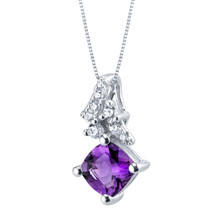 Amethyst Sterling Silver Flair Pendant Necklace