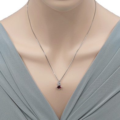Garnet Sterling Silver Flair Pendant Necklace