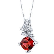 Garnet Sterling Silver Flair Pendant Necklace