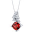 Garnet Sterling Silver Flair Pendant Necklace