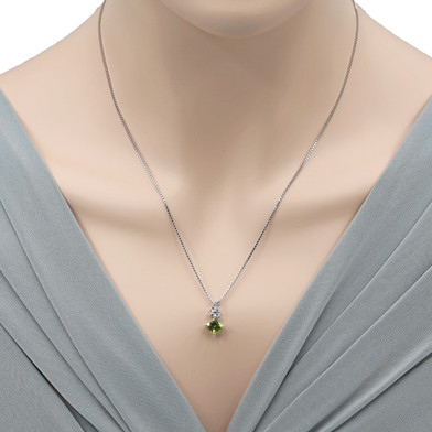 Peridot Sterling Silver Flair Pendant Necklace