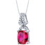 Created Ruby Sterling Silver Ritzy Pendant Necklace