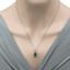 Simulated Emerald Sterling Silver Ritzy Pendant Necklace