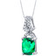 Simulated Emerald Sterling Silver Ritzy Pendant Necklace