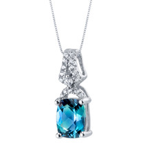 Simulated Alexandrite Sterling Silver Ritzy Pendant Necklace