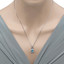 Swiss Blue Topaz Sterling Silver Regina Halo Pendant Necklace