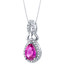 Created Purple Sapphire Sterling Silver Regina Halo Pendant Necklace