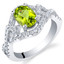 Peridot Sterling Silver Lace Ring Sizes 5 to 9