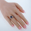 Created Blue Sapphire Sterling Silver Lace Ring Sizes 5 to 9