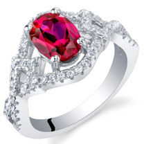 Created Ruby Sterling Silver Lace Ring Sizes 5 to 9