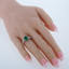 Simulated Emerald Sterling Silver Forever Ring Sizes 5 to 9