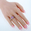 Created Pink Sapphire Sterling Silver Keepsake Ring Sizes 5 to 9