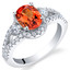 Created Padparadscha Sapphire Sterling Silver Keepsake Ring Sizes 5 to 9