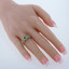 Peridot Sterling Silver 3 Stone Halo Ring Sizes 5 to 9