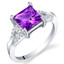 Amethyst Sterling Silver Sweetheart Ring Sizes 5 to 9