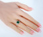 Simulated Emerald Sterling Silver Sweetheart Ring Sizes 5 to 9