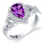Amethyst Sterling Silver Halo Crest Ring Sizes 5 to 9