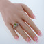 Peridot Sterling Silver Halo Crest Ring Sizes 5 to 9