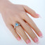 Swiss Blue Topaz Sterling Silver Halo Crest Ring Sizes 5 to 9