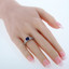 Created Blue Sapphire Sterling Silver Heart Soulmate Ring Sizes 5 to 9