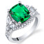 4 Carat Simulated Emerald Sterling Silver Legacy Ring Sizes 5 to 9