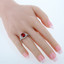 3.75 Carat Created Padparadscha Sapphire Sterling Silver Legacy Ring Sizes 5 to 9