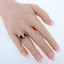 Garnet Sterling Silver Trillion Cut Two-Stone Ring Sizes 5 to 9