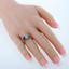 London Blue Topaz Sterling Silver Trillion Cut Two-Stone Ring Sizes 5 to 9