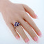 2 Carat Amethyst Sterling Silver Quad Ring Sizes 5 to 9