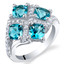 2.50 Carat London Blue Topaz Sterling Silver Quad Ring Sizes 5 to 9